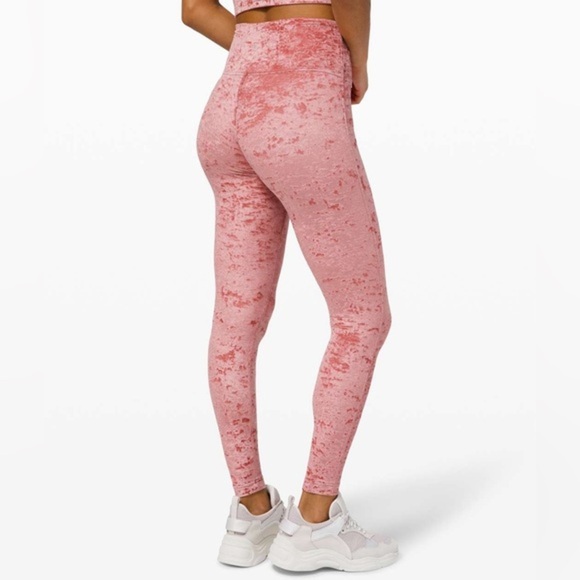 Lululemon Wunder Lounge High-Rise Tight 28" Soft Cranberry Pink Velvet Leggings - Picture 2 of 11
